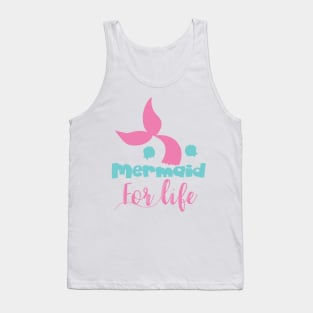 Mermaid For Life, Mermaid Tail, Mermaid Silhouette Tank Top